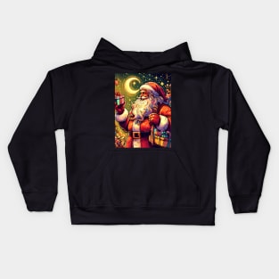 Captivating Christmas: Unleash Cheer with Unique Santa Claus Illustrations! Kids Hoodie